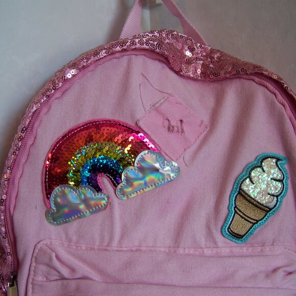 Holographic Emoji Patch Medium Backpack - Pink - Picture 3 of 7